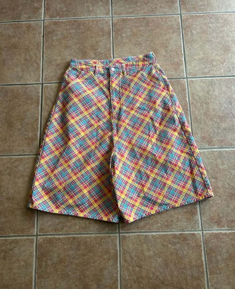 Idk New York Colorful Plaid Culottes Shorts